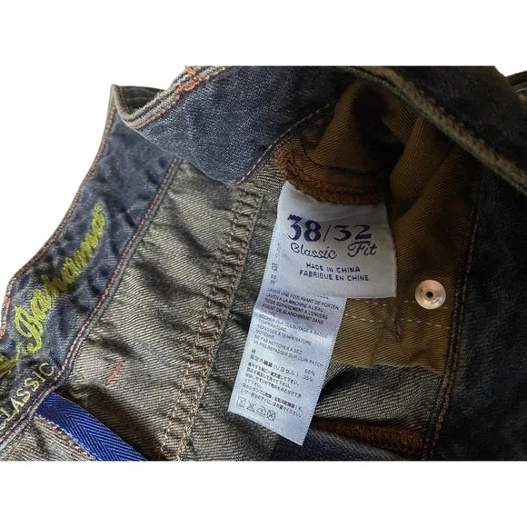 Tommy Bahama Mens Classic Fit Jeans 38x32 Cotton Tencel Stretch Blue Dark Wash - Picture 3 of 4